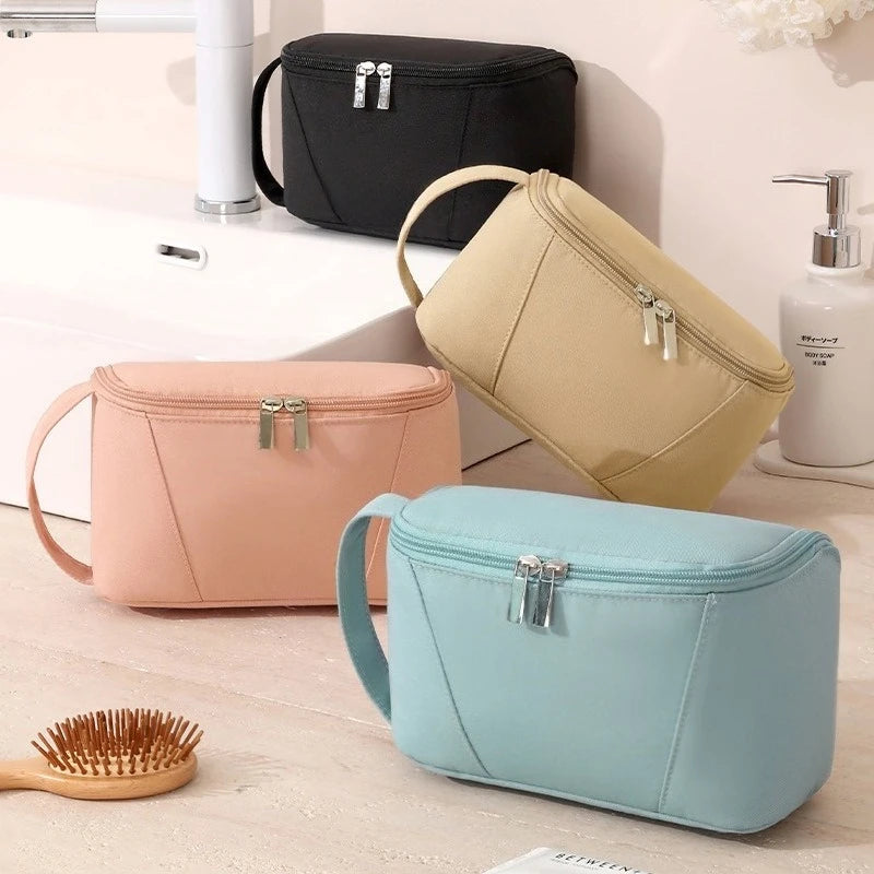 Large Opening Toiletry Bag, Large Capacity Bathroom Cosmetic Storage Bag Travel Makeup Brush Storage Wash Cosmetic Bag Men Women Zpaxo