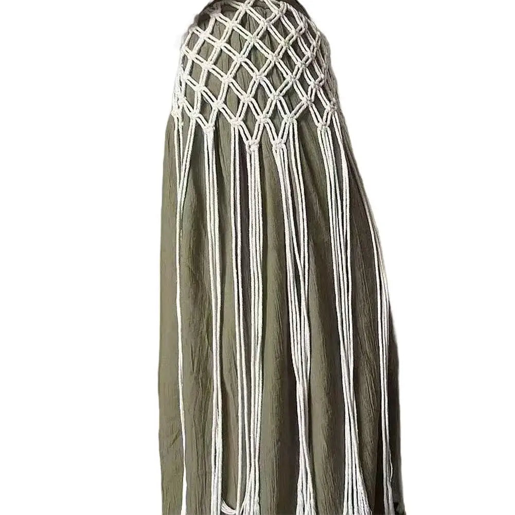 Bohemian Tassel Waist Belt – Handwoven Macrame Fringe Wrap Boho Tassel Belt Zpaxo B