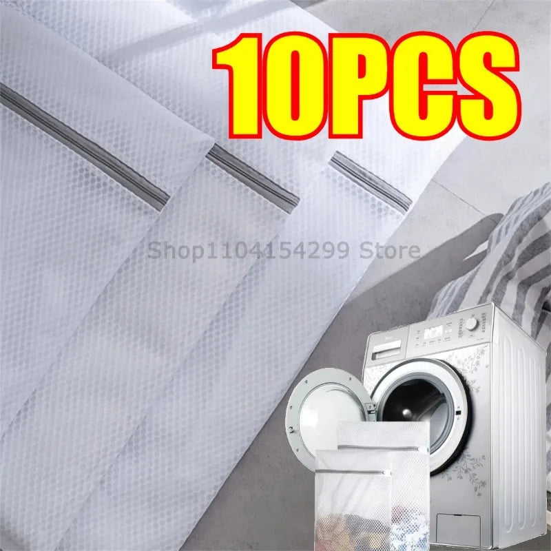 1/2/4/5/10Pcs Mesh Laundry Bag Laundry Wash Bags Coarse Net Laundry Basket Laundry Bags for Washing Machines Mesh Bra Bag Zpaxo