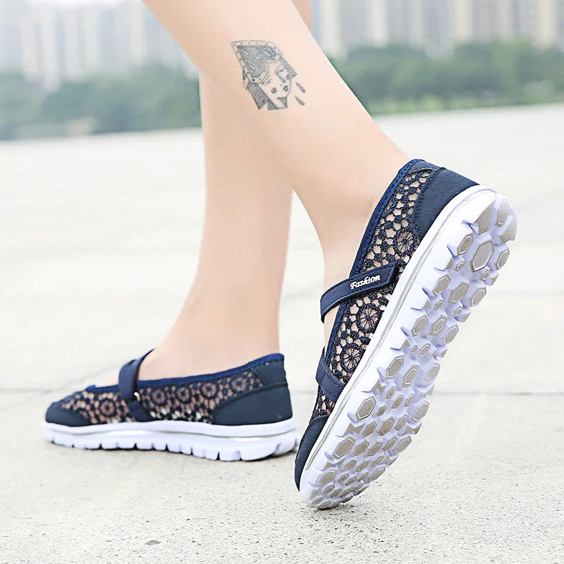 Woman Mesh Flats 2023 Women Fashion Breathable Vulcanized Women's Zpaxo
