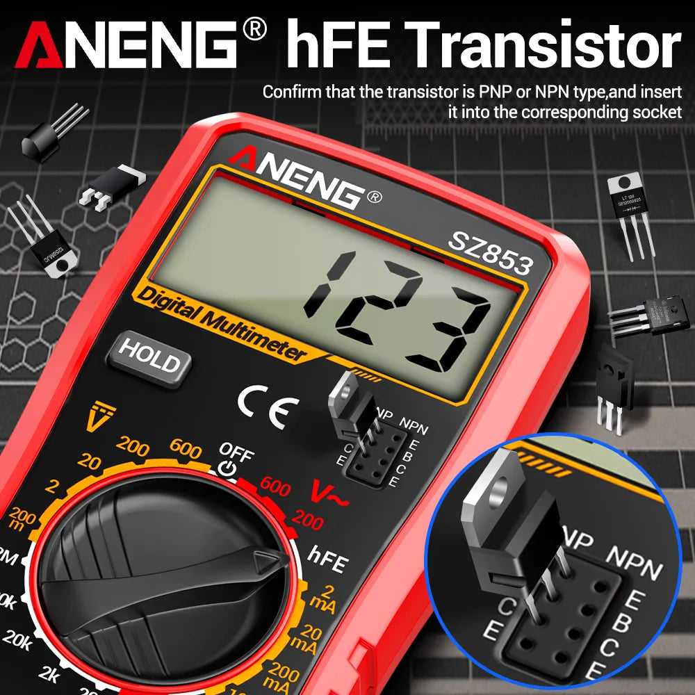 ANENG SZ853 Digital Multimeter 1999 Counts AC DC Voltage Current