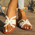 Women Slippers Comfortable Cheap Home Beach Slippers 2025 New Summer Flats Sandals Casual Leather Shoes Big Size Slides Women Zpaxo WHITE 39