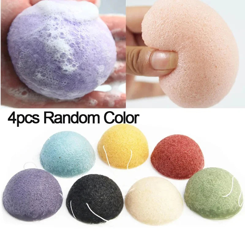 1 Face Round Makeup Remover Tools Natural Konjac Facial Cleansing Zpaxo 4pcs Random Color