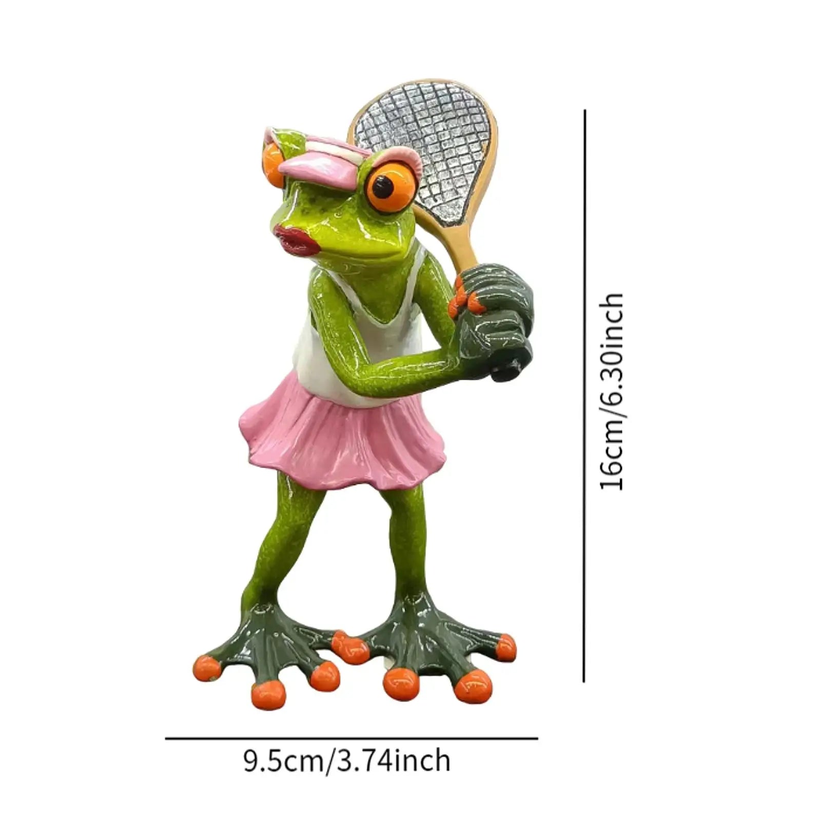 Funny Frog Statue Resin Figurine – Desk & Shelf Decor Resin Figurine Zpaxo Pink Skirt