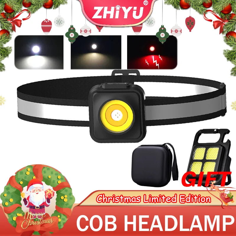 COB USB-C Rechargeable Headlamp – 1200 Lumen Floodlight Rechargeable Headlamp Zpaxo