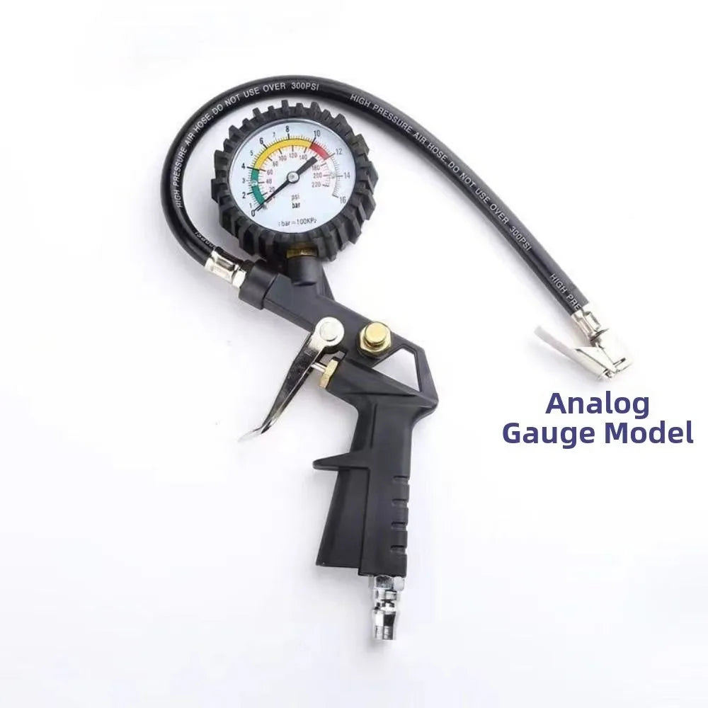220PSI Tire Air Pressure Inflator 0-16Bar LCD Digital Display Gauge Zpaxo