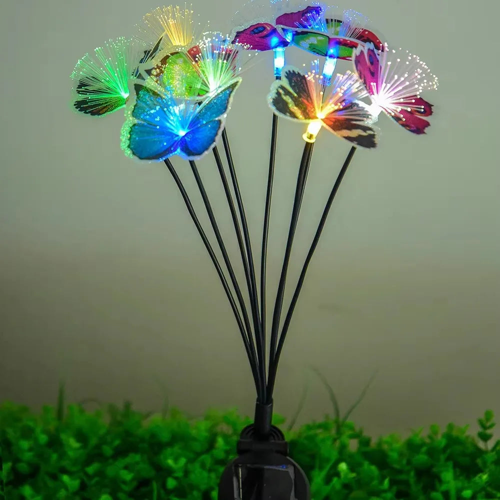 Butterfly Solar Garden Flower Lights 10 LEDs Waterproof Outdoor Zpaxo