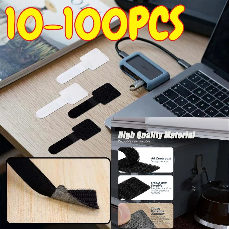 Reusable Cable Ties Fastening Wire Organizer Cord Rope Holder Self Adhesive Adjustable Cord Organizer Straps Desk Management Zpaxo