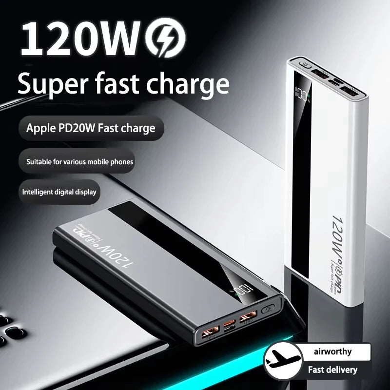 500000mAh 120W Super Fast Charging High Capacity Power Bank External Battery Portable Battery Charger For iPhone Samsung Xiaomi Zpaxo