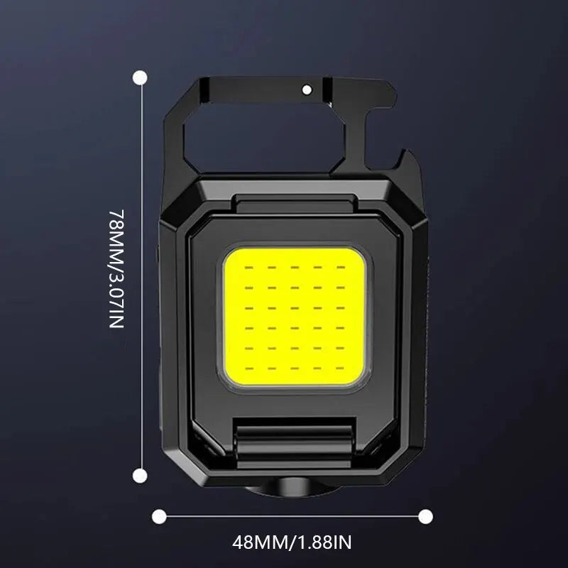 Mini COB LED Keychain Flashlight – USB Rechargeable & Magnetic