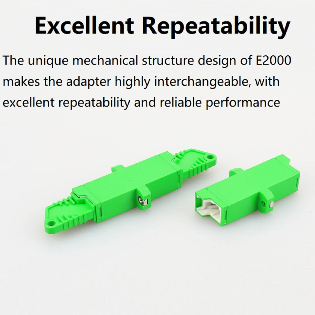 E2000 APC Fiber Adapter Single Mode Core Simplex Optical Connector