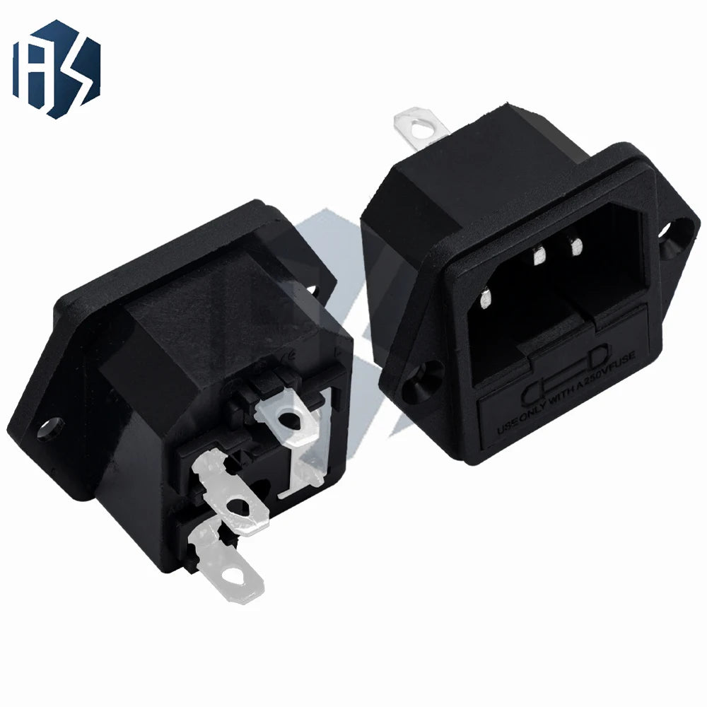 AC-03 3-Pin IEC 60320 C14 Fused Power Inlet Socket 250V 10A Fuse Zpaxo