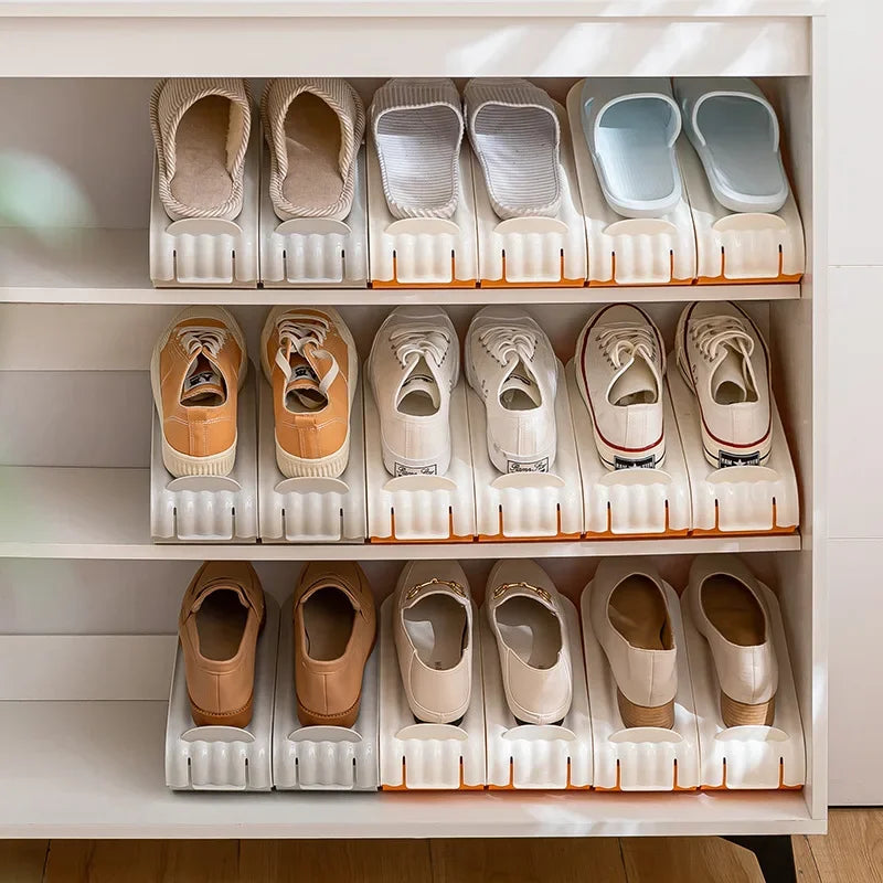 2026 10PCS Storage Shoe Rack, Double-layer Shoes Holder, Adjustable Shoe Storage Artifact, Shoe Cabinet, Layered Storage Rack Zpaxo