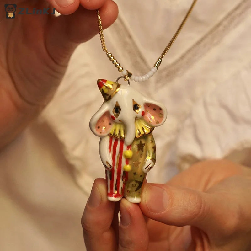 ▶1Pcs Vintage Cute Cartoon Animal Pendant Necklace For Women Retro Fashion Jewelry Gifts Zpaxo