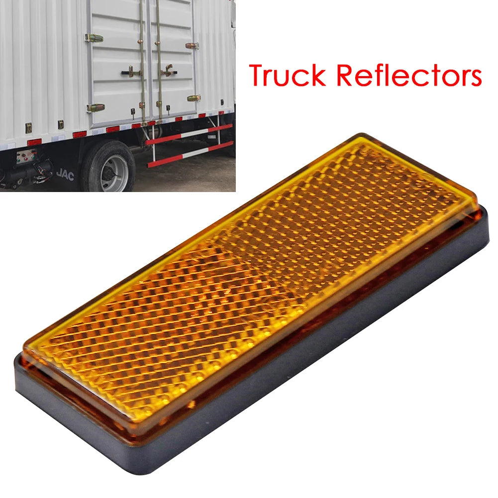 10pcs Orange Adhesive Reflectors Rectangular IP67 Waterproof for Truck Trailer Zpaxo