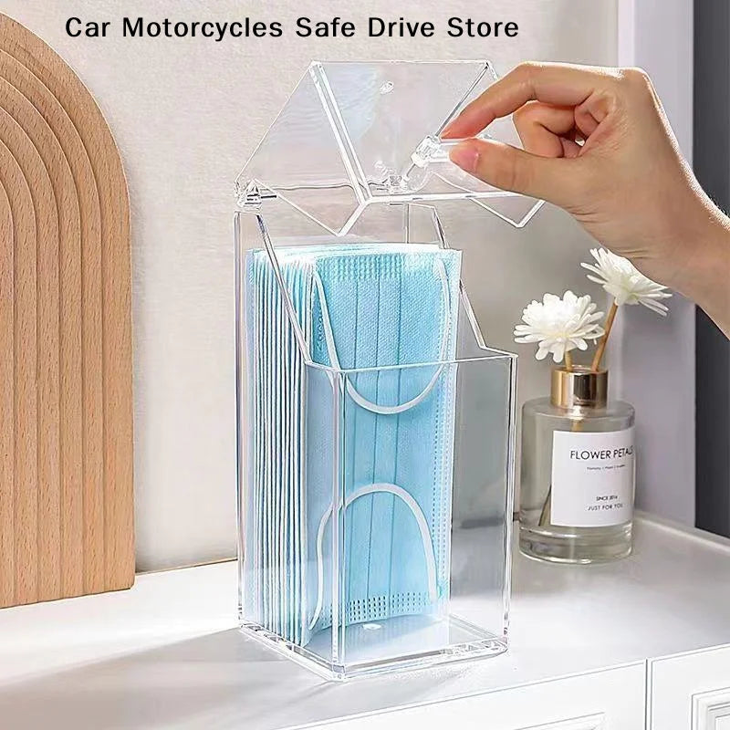 CM1pcs Transparent Mask Storage Box Cover Dust Mouth Nose Dust-proof