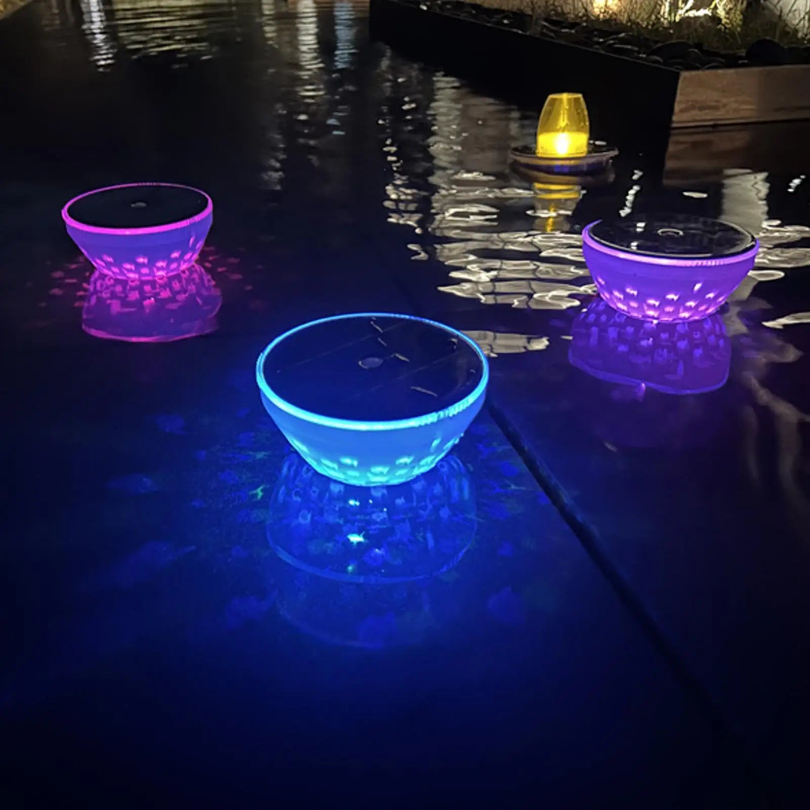 Floating Pool Lights 5-Mode LED Hollow Aesthetic Bright Swimming Pool Lights Solar Lamp for Outdoor Lake Garden Patio Over Zpaxo