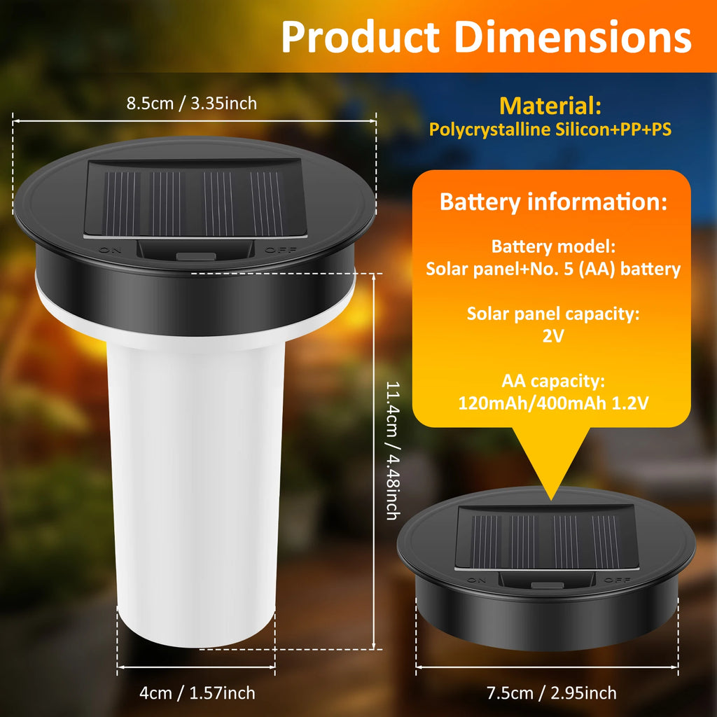 Solar Light Replacement Top Lantern Lid Parts Flickering Flame LED Waterproof IP44 For Hot Air Balloon Dusk To Dawn Opening Yard Zpaxo 2 Flash with flame
