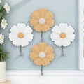 Small Wall Hooks Adhesive Daisy Flower Decorative Hook for Backpacks Coats Scarves Bath Towels Keys Wall Decor Kids Room Nursery