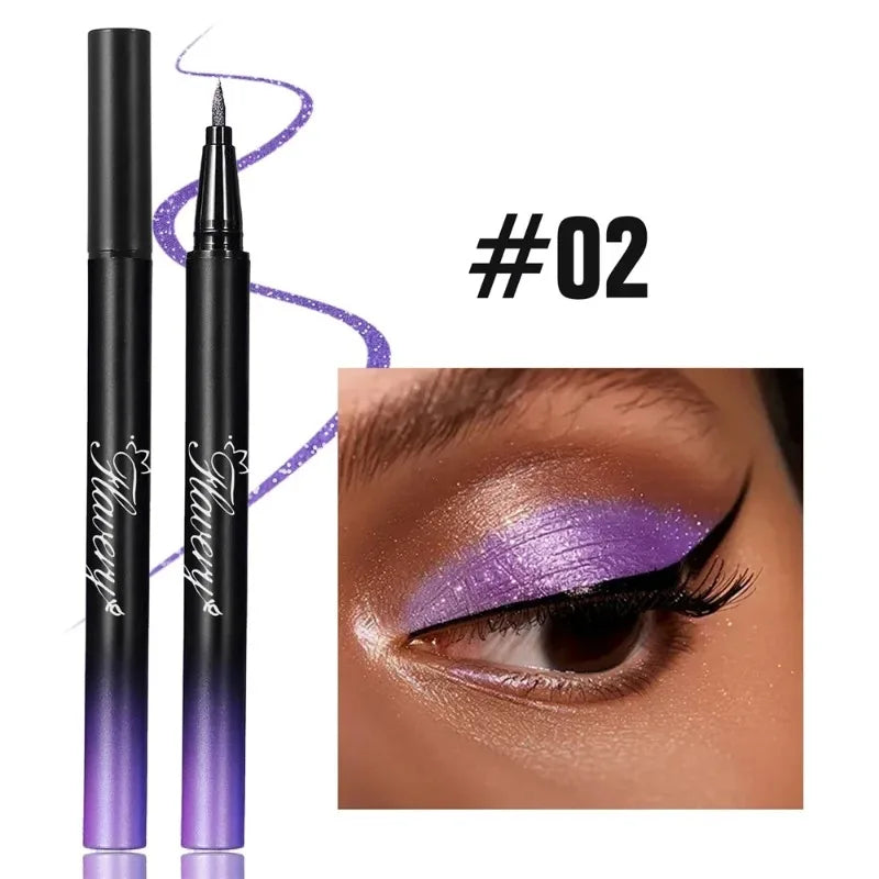 Glitter Pearlescent Eyeliner Pen Waterproof Smudge Proof Metallic