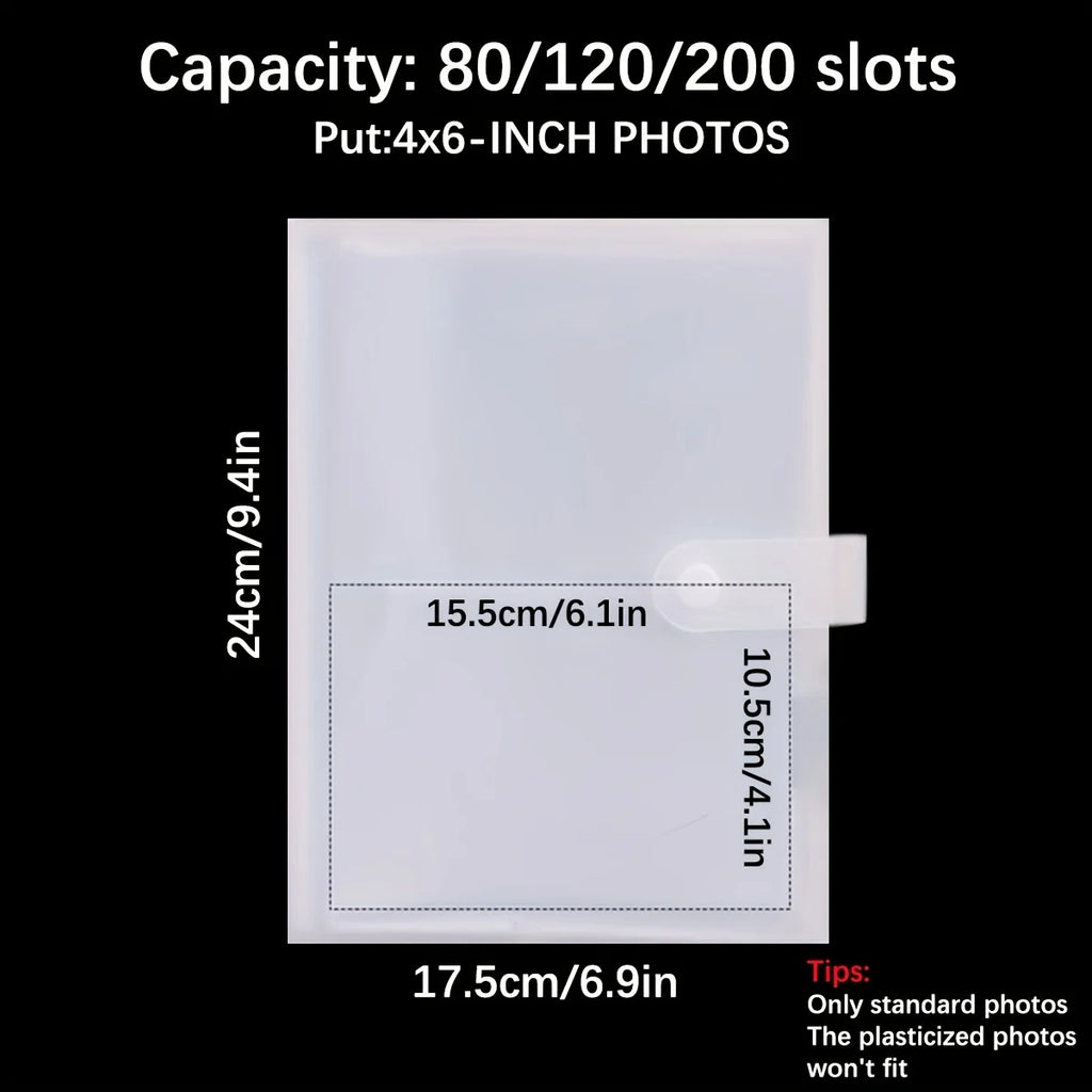 Large-Capacity Photo Album | 80–200 Slots for 6-Inch Photos
