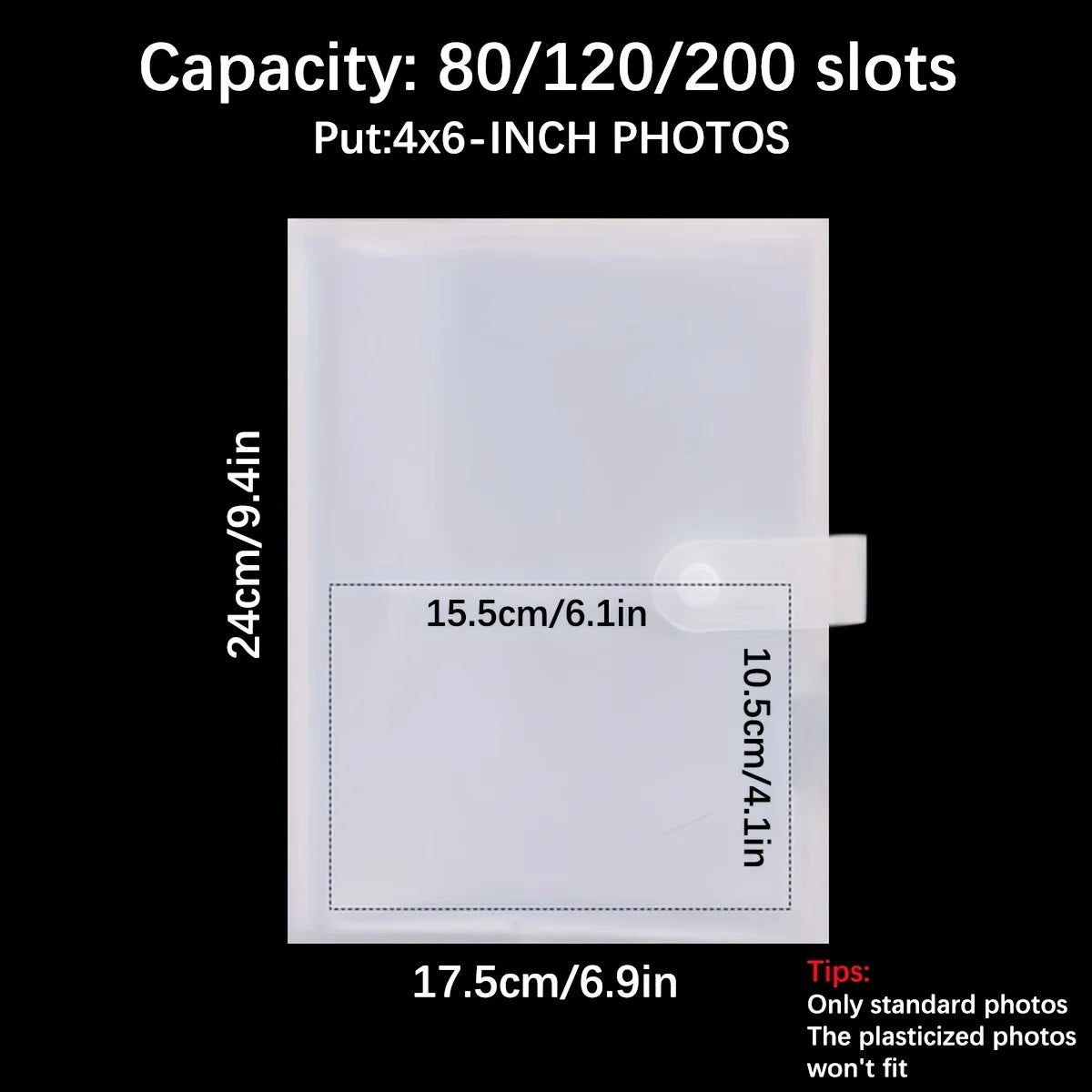 Large-Capacity Photo Album | 80–200 Slots for 6-Inch Photos