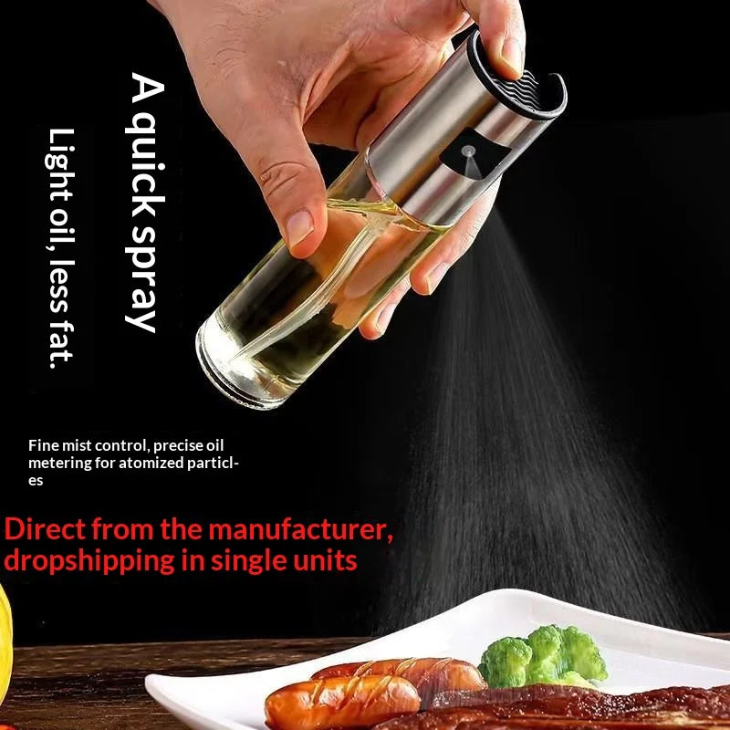 2026 New Press Type Glass Oil Sprayer for Cooking Olive Spray Mister for Salad BBQ Kitchen Baking Empty Vinegar Bottle Zpaxo
