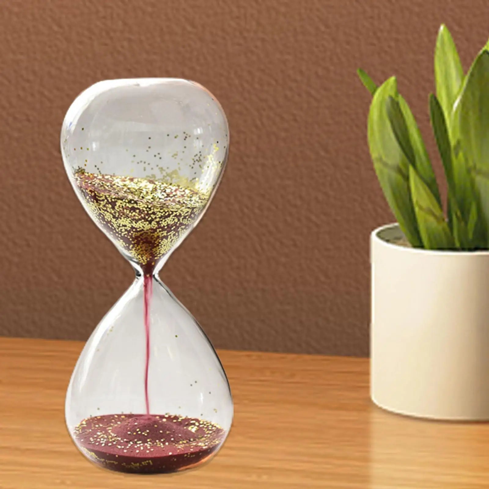 Glitter Sand Hourglass Timer – Desktop Ornament & Holiday Gift Decorative Hourglass Timer Zpaxo Red