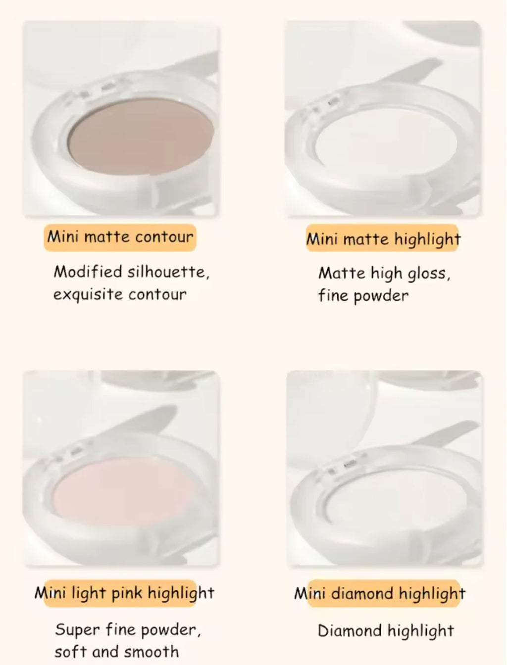 LEEMEMBER Mini Face Shadow Powder Multi-Purpose Highlighting Contour Powder Makeup Cosmetics Zpaxo