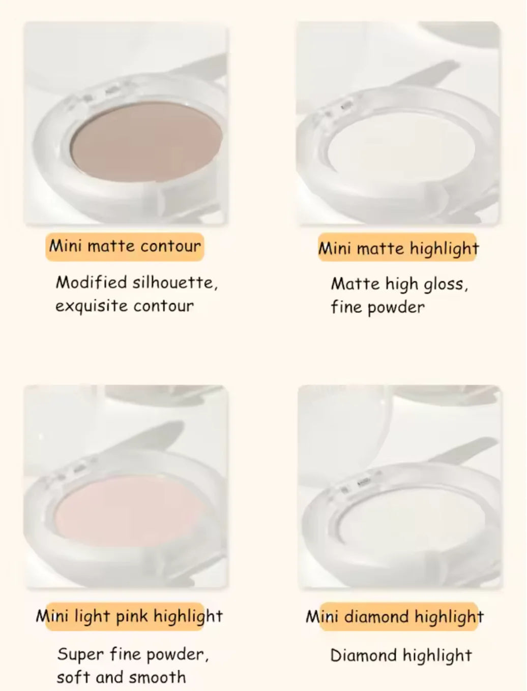 LEEMEMBER Mini Face Shadow Powder Multi-Purpose Highlighting Contour Powder Makeup Cosmetics Zpaxo