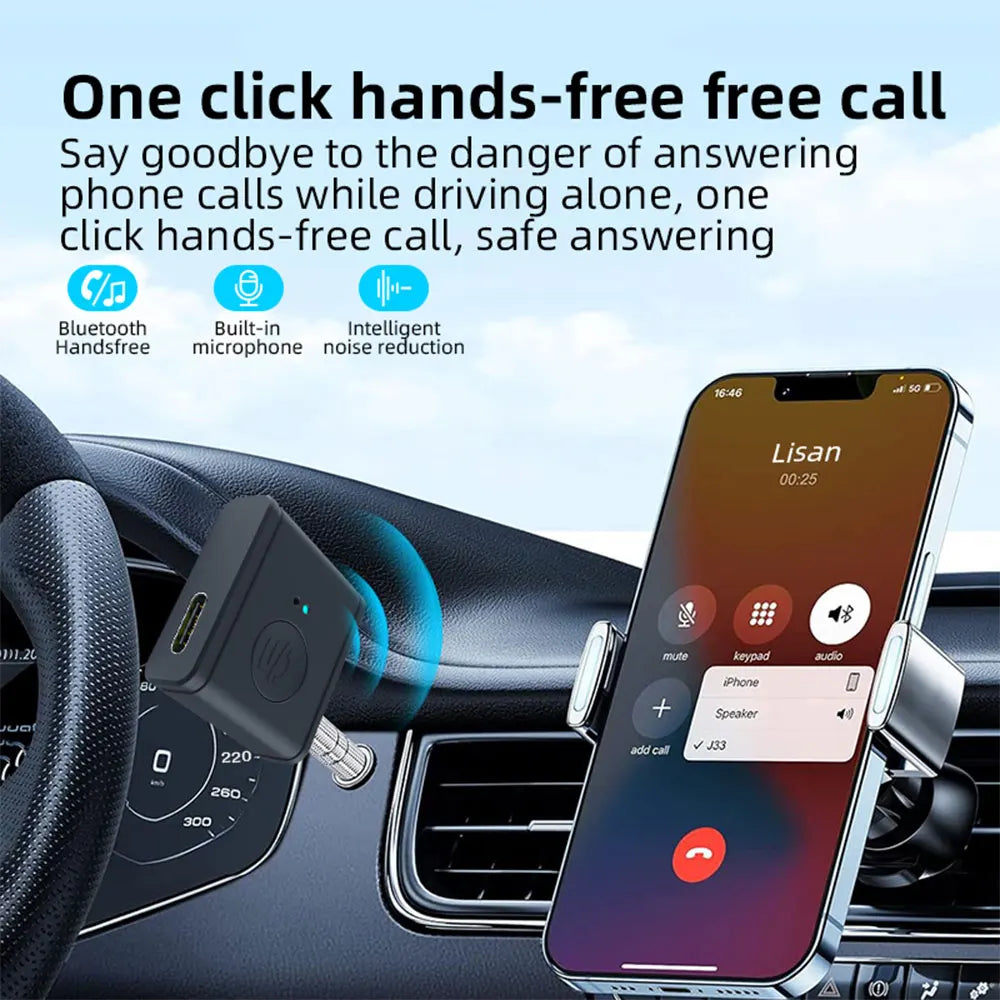 Bluetooth 5.3 AUX Receiver – 3.5mm Wireless Car Audio Adapter Bluetooth AUX Receiver Zpaxo