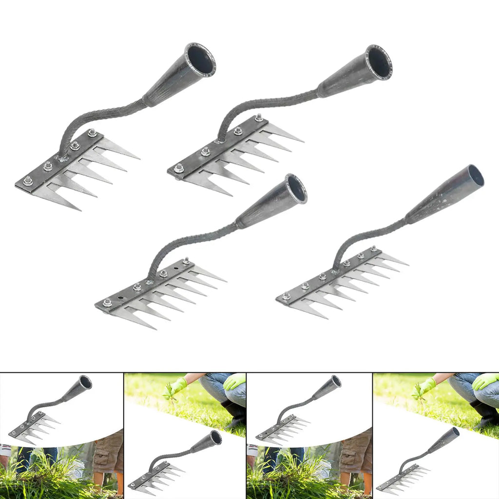 Garden Weeding Rake Sturdy Efficient Metal Practical Convenient Heavy Duty for Yard Cultivating Gardening Landscapers Homeowners Zpaxo