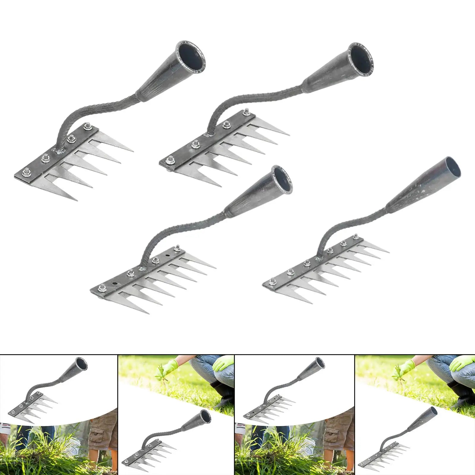 Garden Weeding Rake Sturdy Efficient Metal Practical Convenient Heavy Duty for Yard Cultivating Gardening Landscapers Homeowners Zpaxo