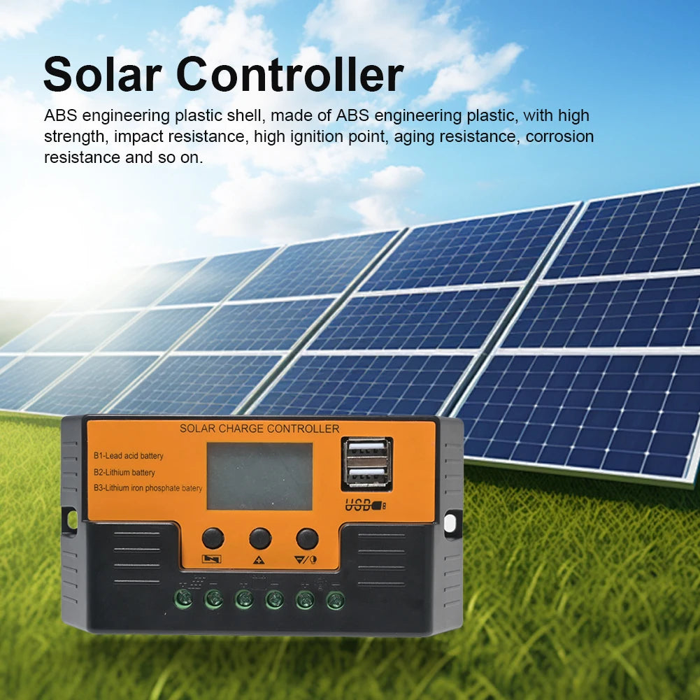 Solar Regulator 12V/24V 30A 20A 10A Solar Charge Controller Battery Charger LCD Display Dual Output USB 5V Solar Panel Controlle Zpaxo