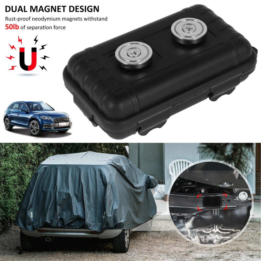 1/2Pcs Magnetic Key Holder Under Car Hide Key Box Waterproof Key Hider Rustproof Multifunctional Box for Spare Key GPS Locator Zpaxo