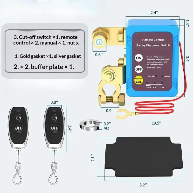 240A Remote Battery Disconnect Switch – LED Voltage Display