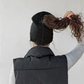 Women's Magnetic Ponytail Beanie – Knit Winter Sports Cap
