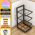 Adjustable Pot Rack Organizer, Kitchen Stainless Steel Pot Storage Rack ,Multi-Layer Household Pot and Pan Organzier for Kitchen Zpaxo 4 Tier Black