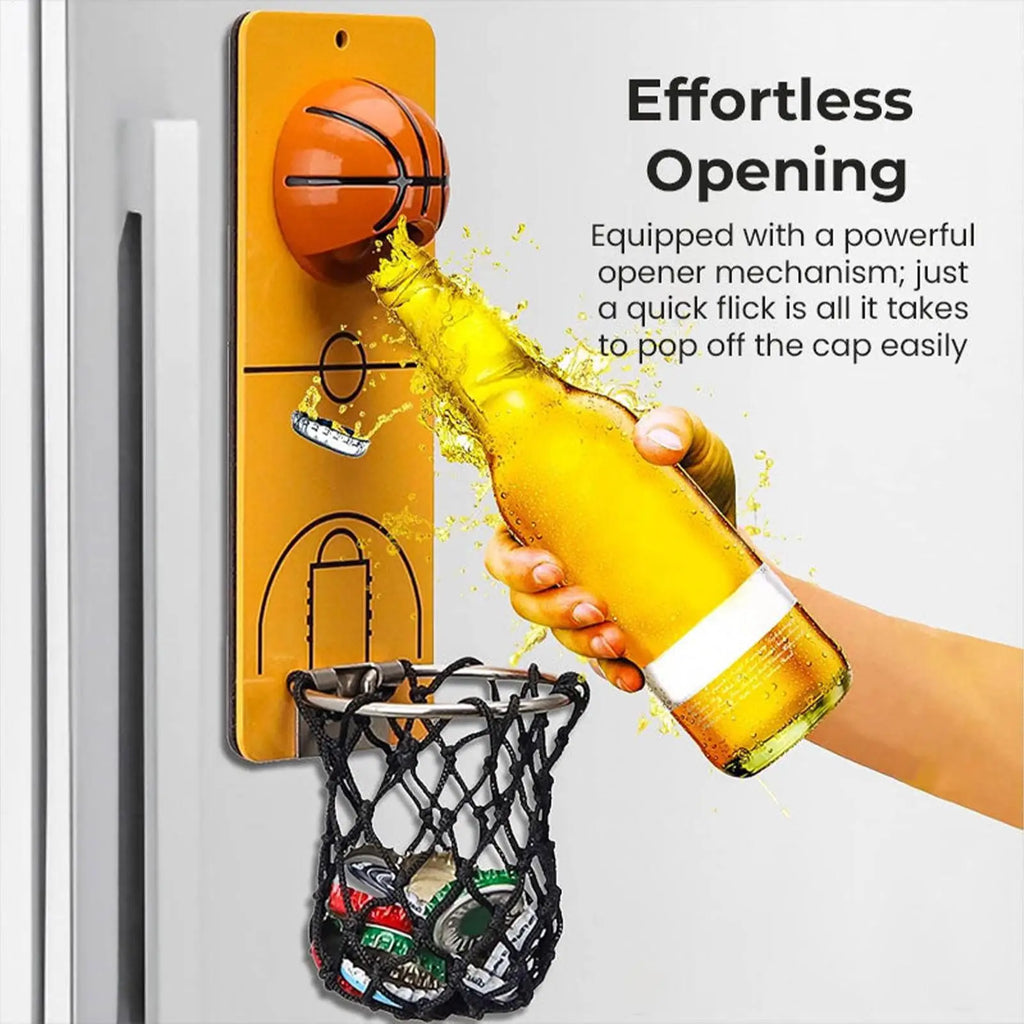 Bottle Opener Wall Mounted Metal Magnetic Basketball Hoop Catcher