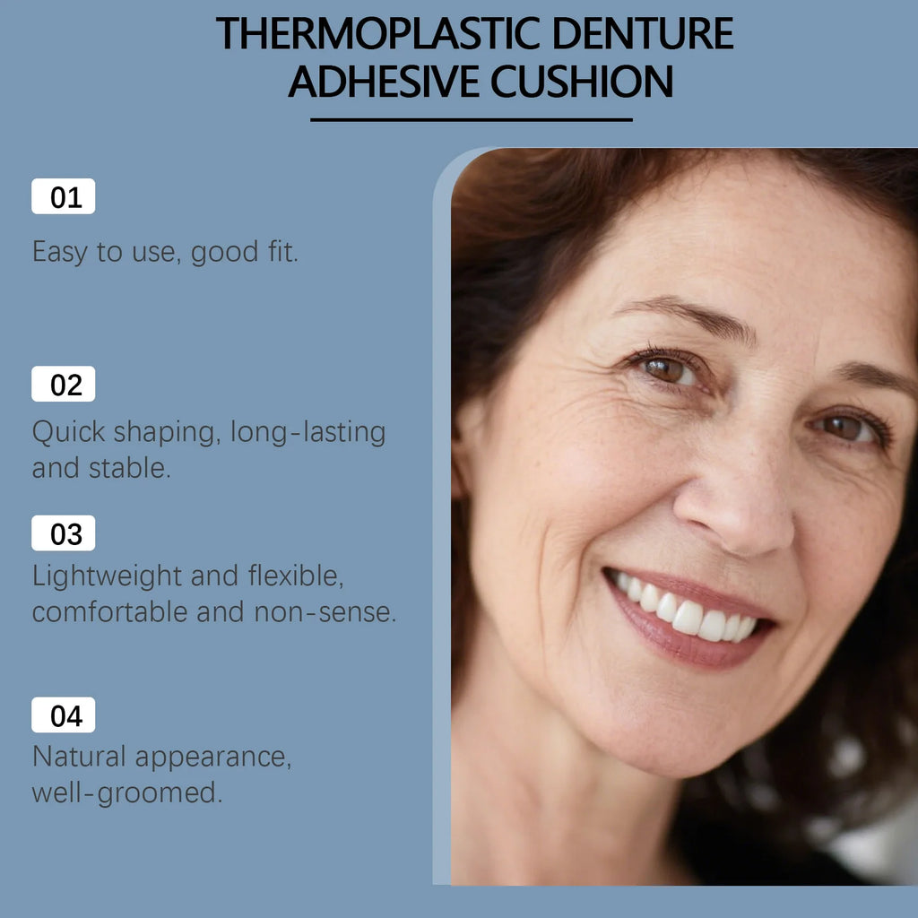 Soft Silicone Dentures Kit Thermoplastic Denture Adhesive Dental Veneers Missing Broken Tooth Filling Gap False Teeth Full Set Zpaxo