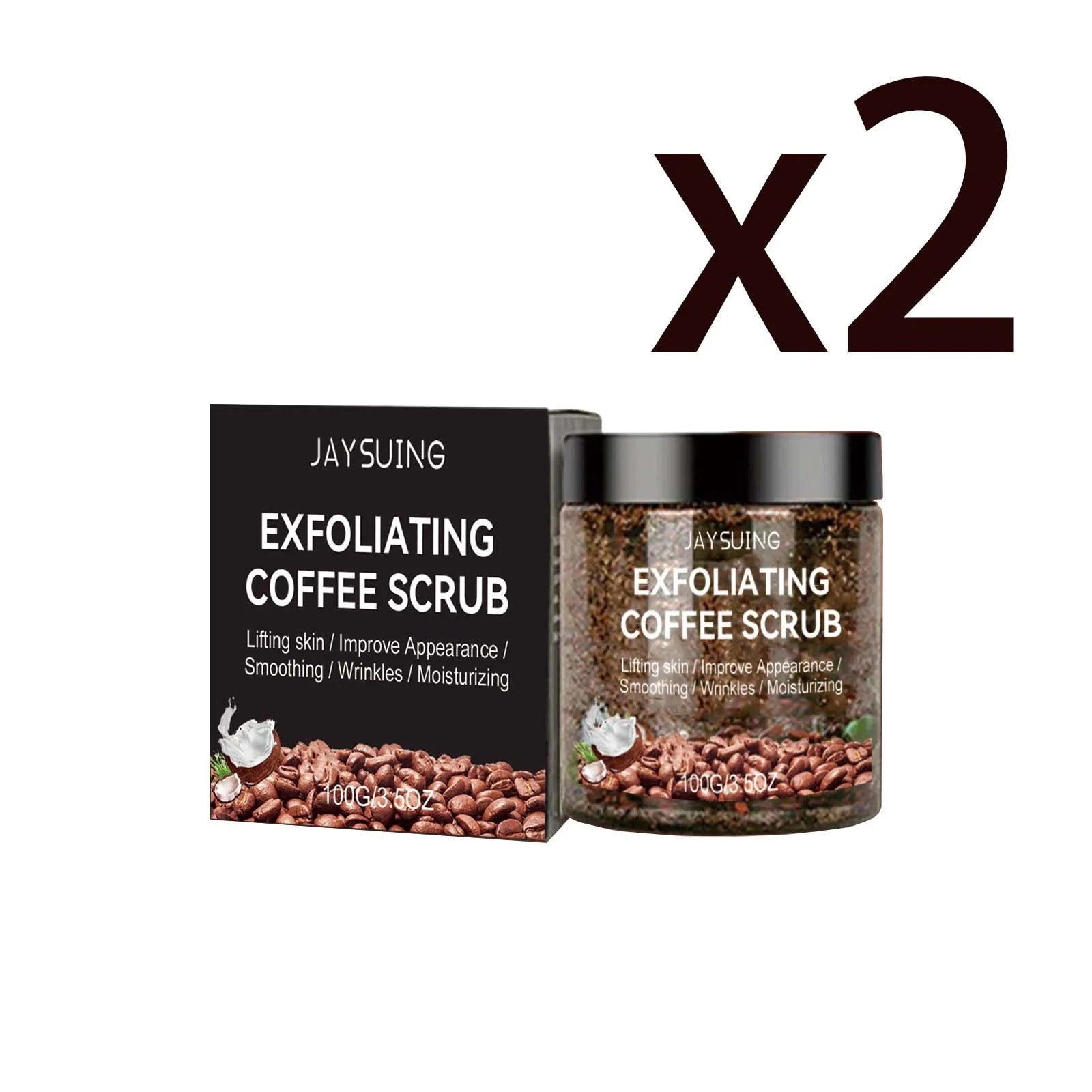 Jaysuing Coffee Body Scrub – Exfoliate, Soften & Brighten Skin Body Exfoliating Scrub Zpaxo 2x100g 100g