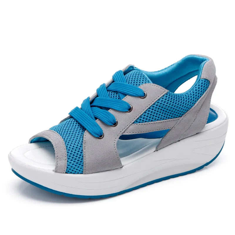 Women Sandals 2023 Lady Platform Chunky Comfortable Women's Open Toe Zpaxo Blue 38 China Mainland