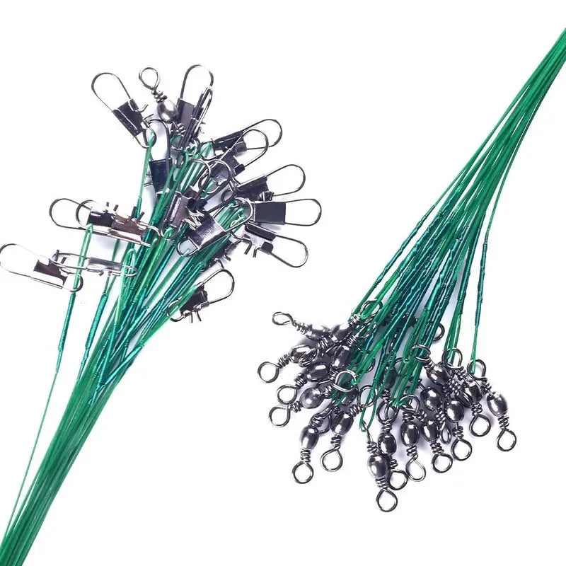 Steel Wire Fishing Leaders with Swivel – Anti-Bite 15–30cm