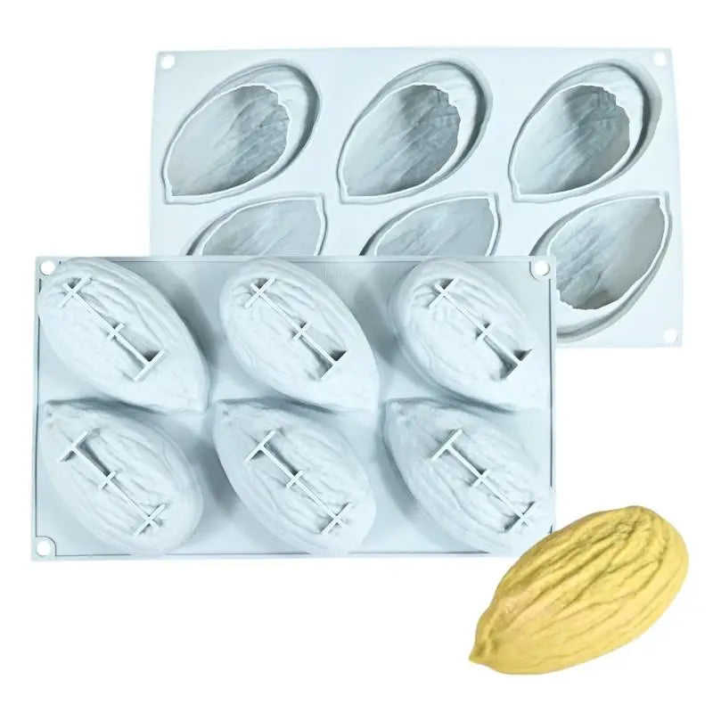 Chocolate Mousse Cake Mold Silicone 6Cell Pecan Pistachio Coffee Bean Zpaxo