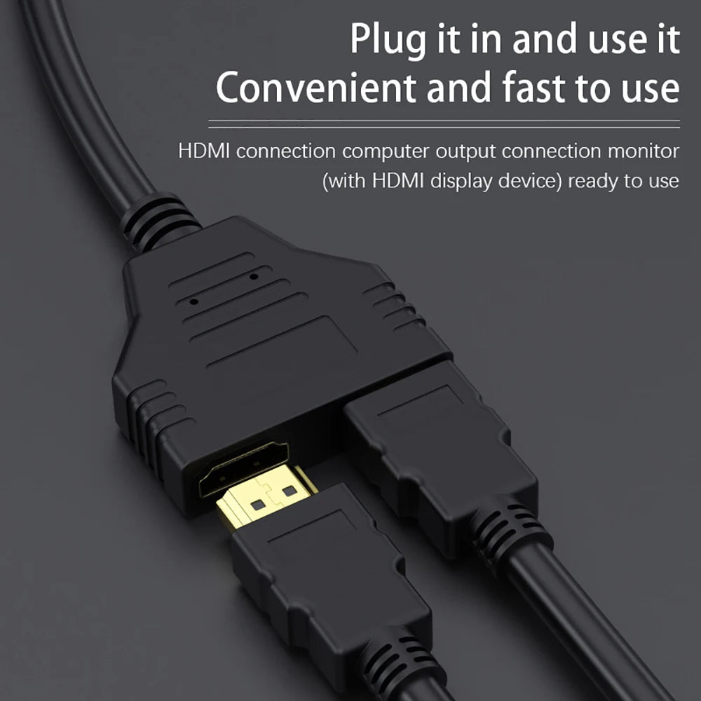 HDMI Splitter Cable 1 in 2 Out – 30cm 1080p Adapter HDMI Splitter Cable Zpaxo
