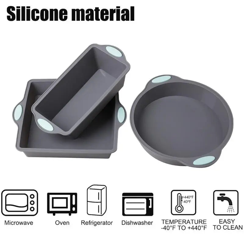 3-Piece Silicone Baking Tray Set – Non-Stick Metal Reinforced