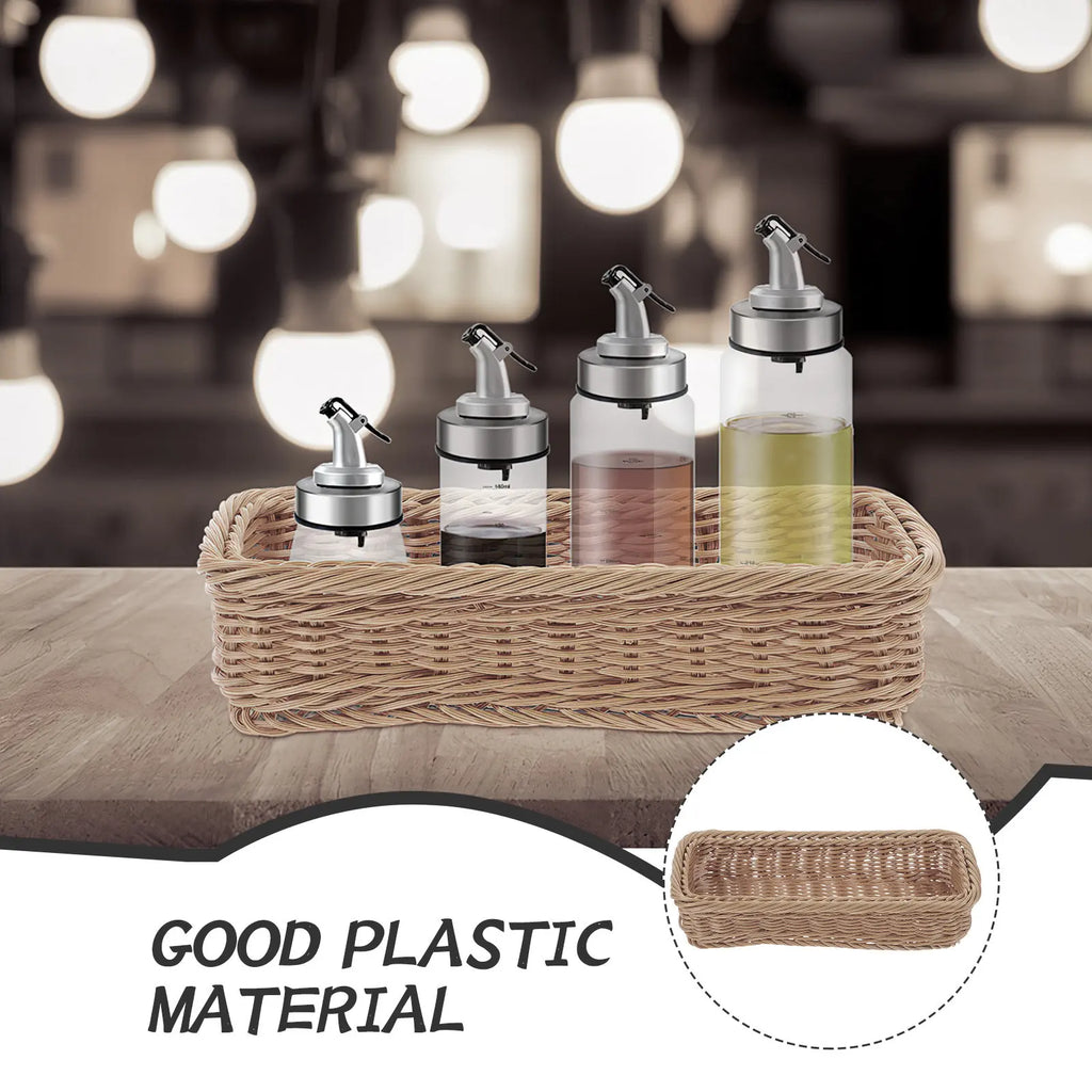 Exquisite Woven Plastic Basket Multipurpose Sundry Storage Cutlery