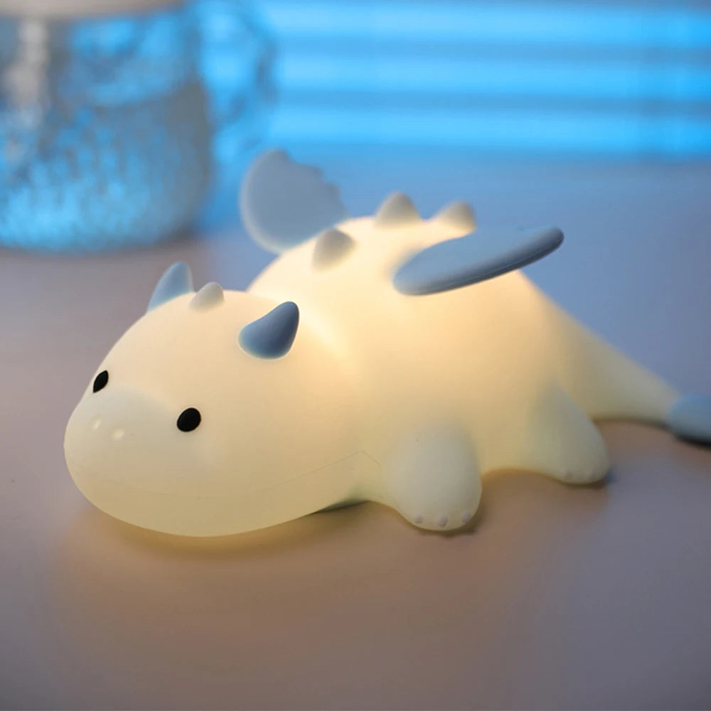 Cute Rabbit Night Light Novelty LED Squishy Animal Night Lamp 3 Brightness Level Dimmable Rechargeable Touch Lamp Zpaxo Nailong Night Light