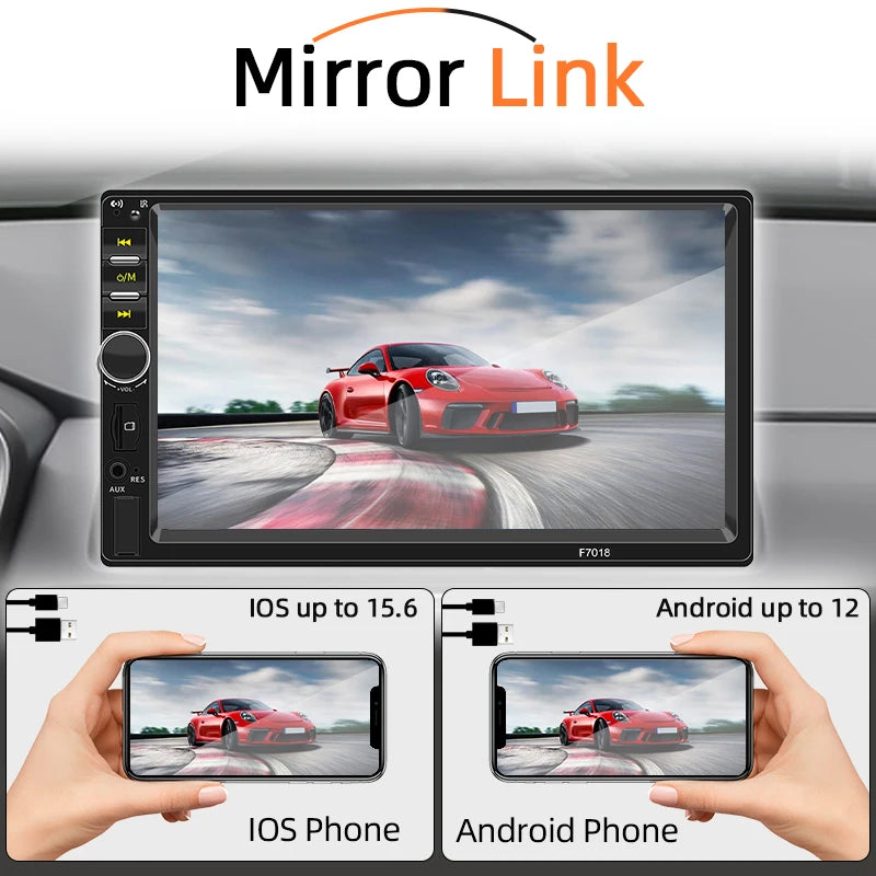 HIPPCRON 1 DIN MP5 Player HD Touch Display Screen Car FM Radio