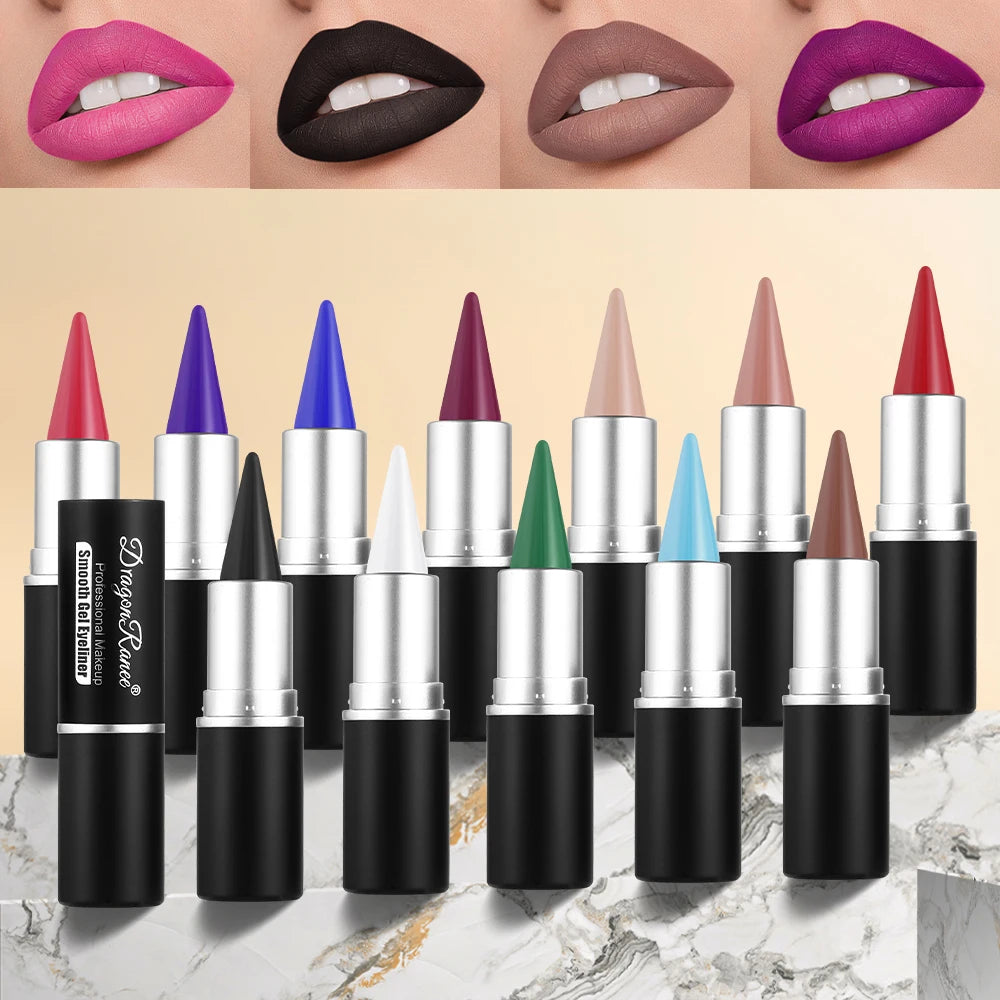 Matte Lip Liner, Long-Lasting, Automatic Rotating Wax Texture, Suitable for All Skin Types, Multi-Purpose, Suitable for Eyeliner, Holiday Parties, Lipstick Zpaxo